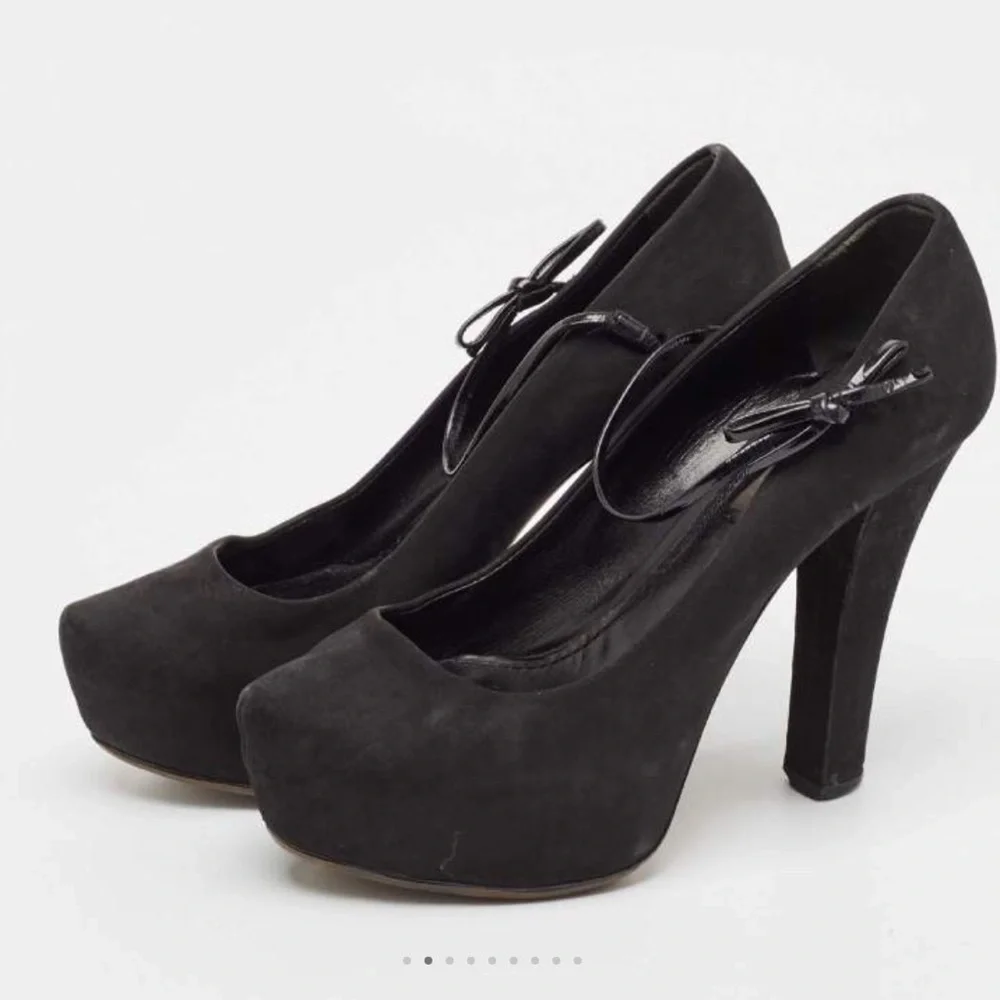 Louis Vuitton Black Suede Varennes Strap Platform Pumps - Picture 3 of 12